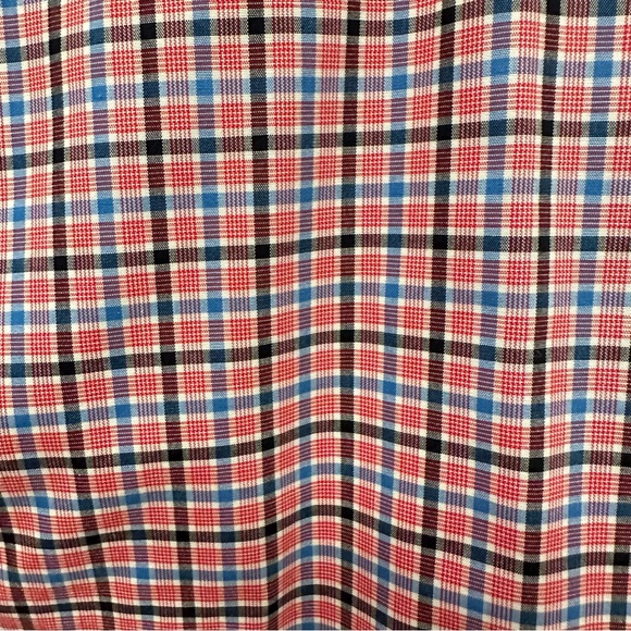 Banana Republic Men’s Checkered Dress Shirt, 100% Cotton Red Blue Size Small - Picture 7 of 10